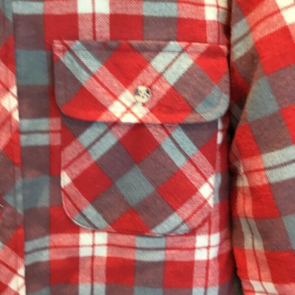 Outdoor Exchange Unisex Red and Gray Plaid Quilted Shirt Jacket Sz Women's Small - Picture 8 of 9